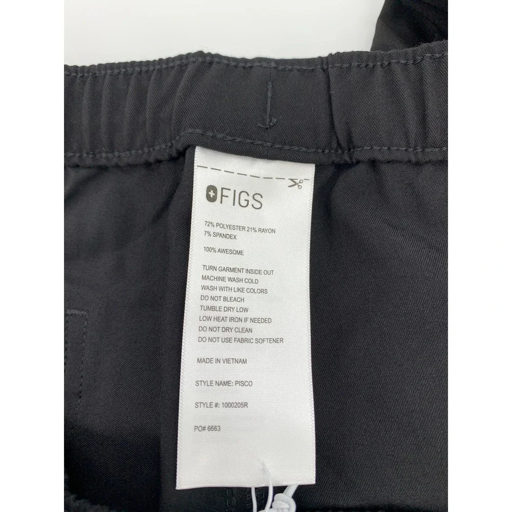 Figs Pisco Straight Leg Scrub Pant Mens XL Black Technical Comfort Medical NEW